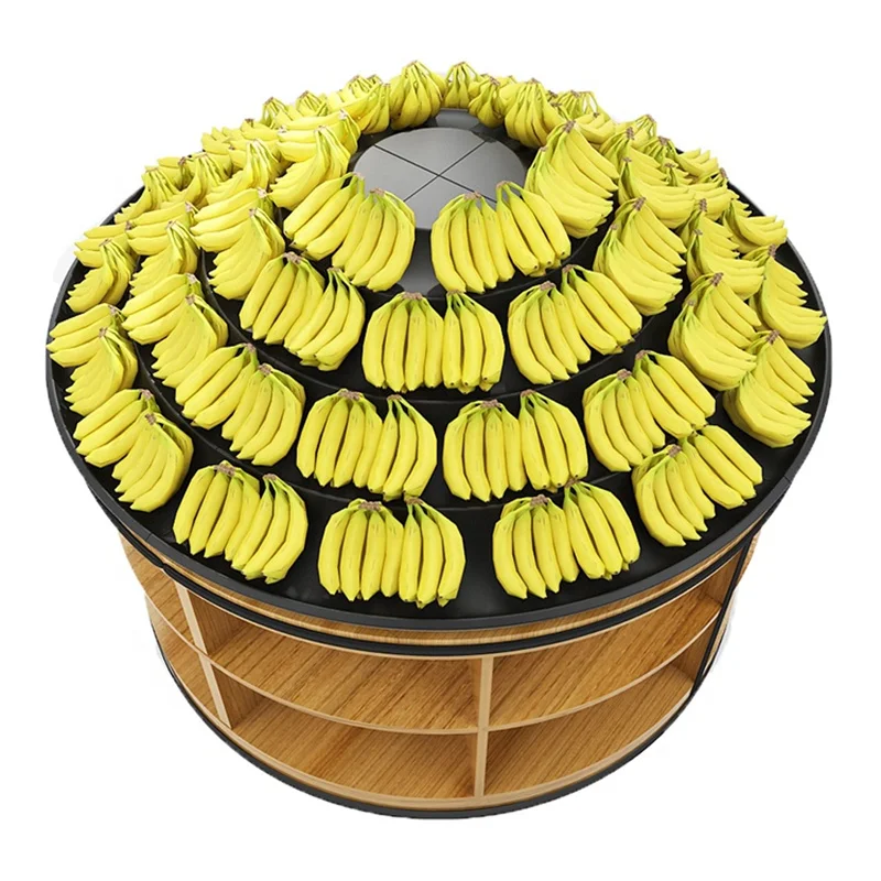 

Customized supermarket 3-level banana riser production display cabinet can adjust store supplies