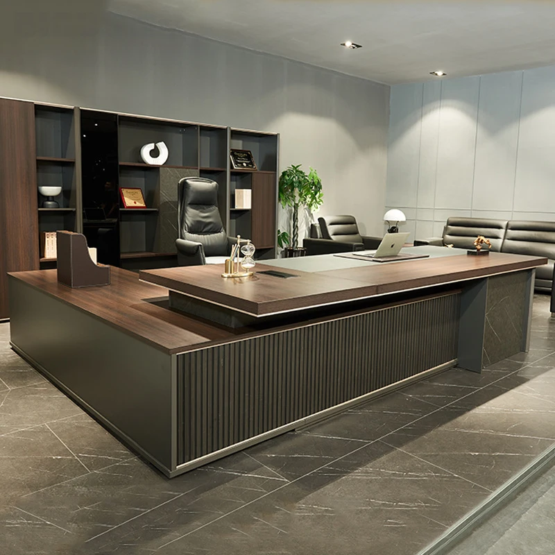 

Boss Table Wholesale Simple Modern Office Desk Manager Single Person Table and Chair Combination Commercial President Big Class
