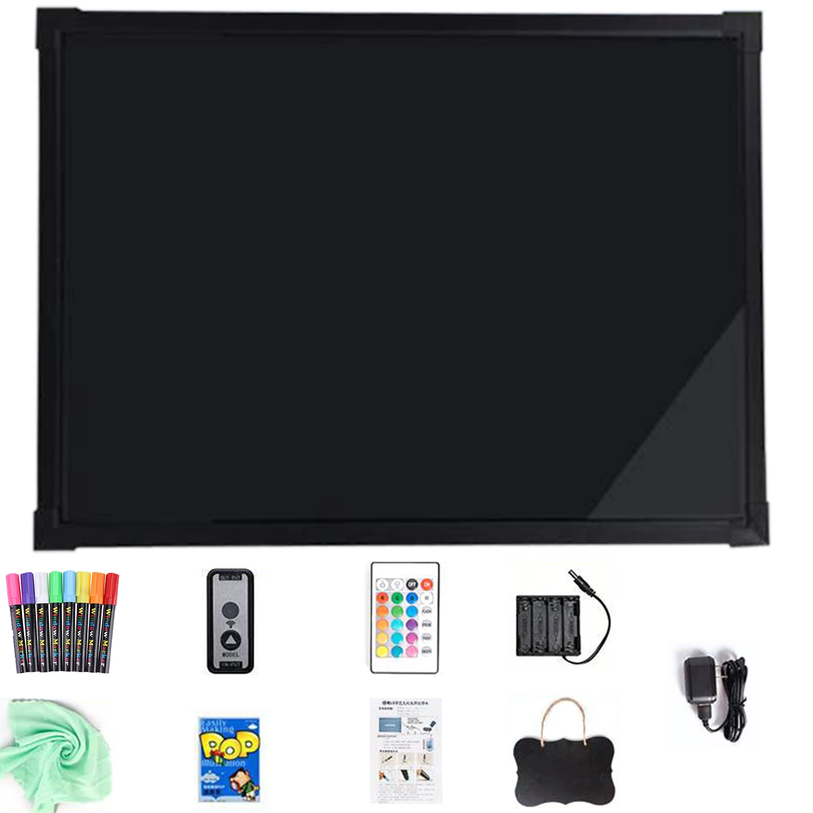 Placa de escrita sensorial do diodo emissor de luz, placa apagável do sinal do menu do efeito dos néon com controle remoto para restaurantes escolas lojas varejo