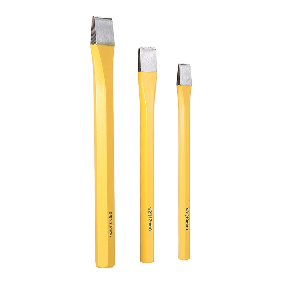 

Chrome Vanadium Steel Chisel Flat Chisel Woodworking 3pcs Set Chisels Set For Fitter Hand Tools Solid Steel Flat Chisel