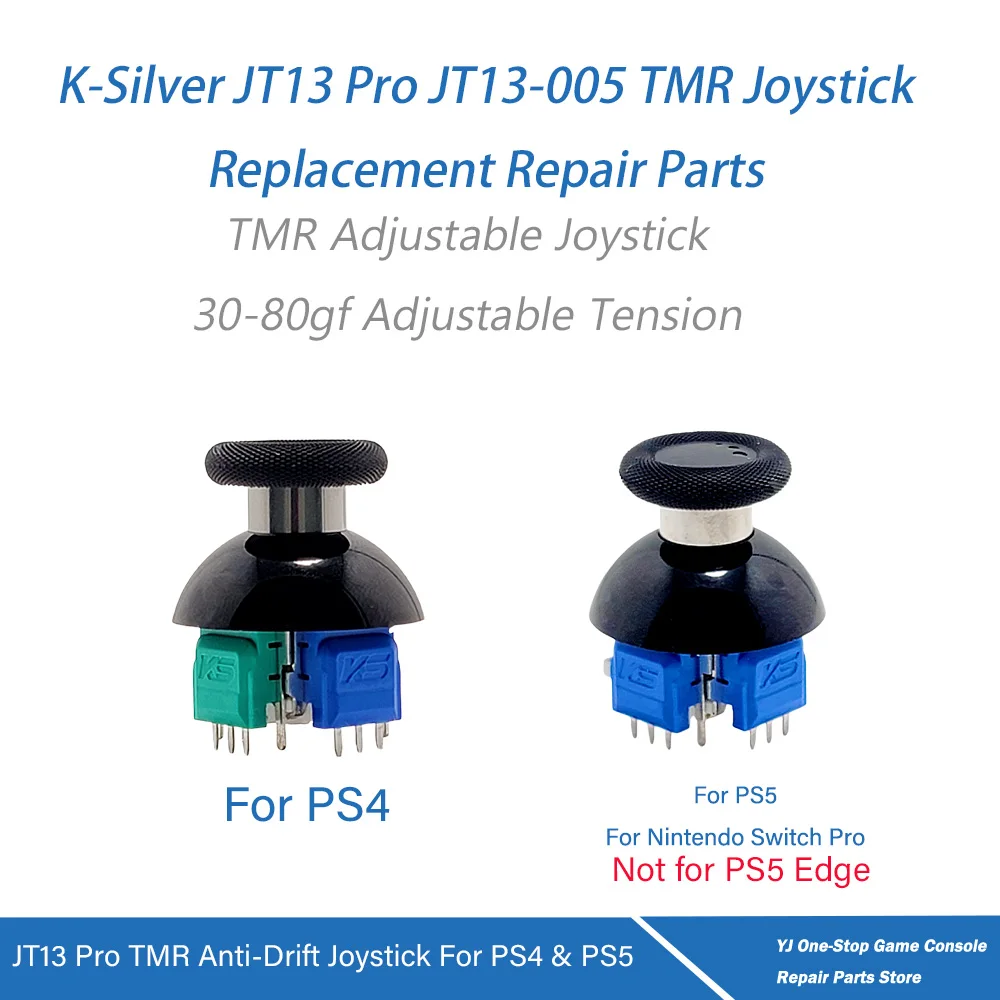 K-Silver JT13 Pro JT13-005 Analog Stick TMR Joystick 320° Adjustable Tension No Drift for PS5/Switch Pro/PS4 Replacement Part