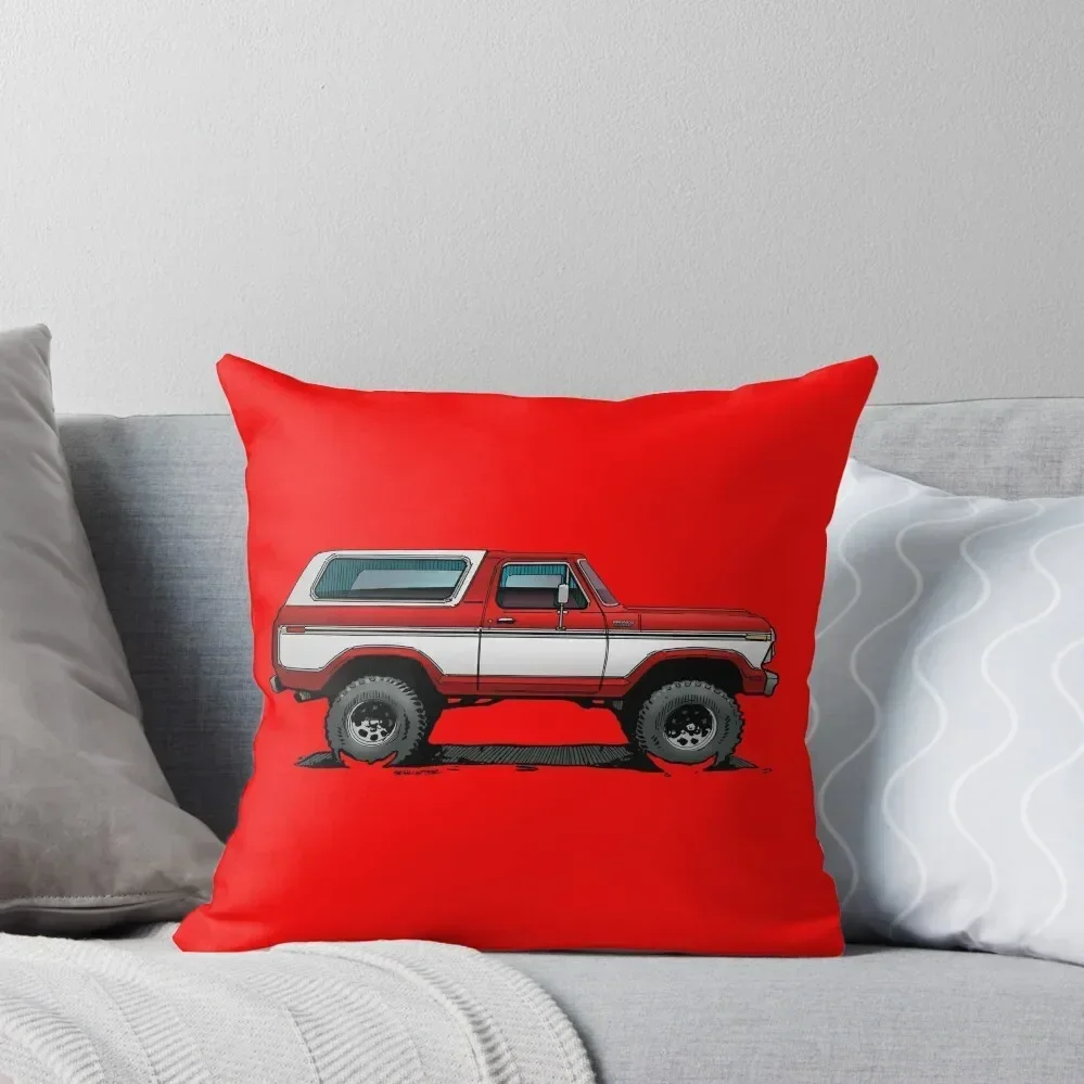 

Bronco 2 - Red White Throw Pillow pillow cover christmas Christmas Cushion For Home bed pillows Luxury Sofa Cushions pillow