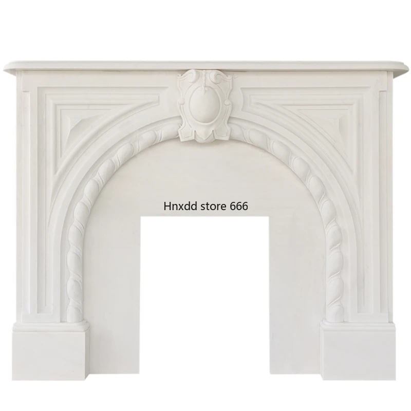 Light Luxury Carved Fireplace Curio Cabinet Background Wall Display Cabinet Modern Simple Shelf Entrance Cabinet