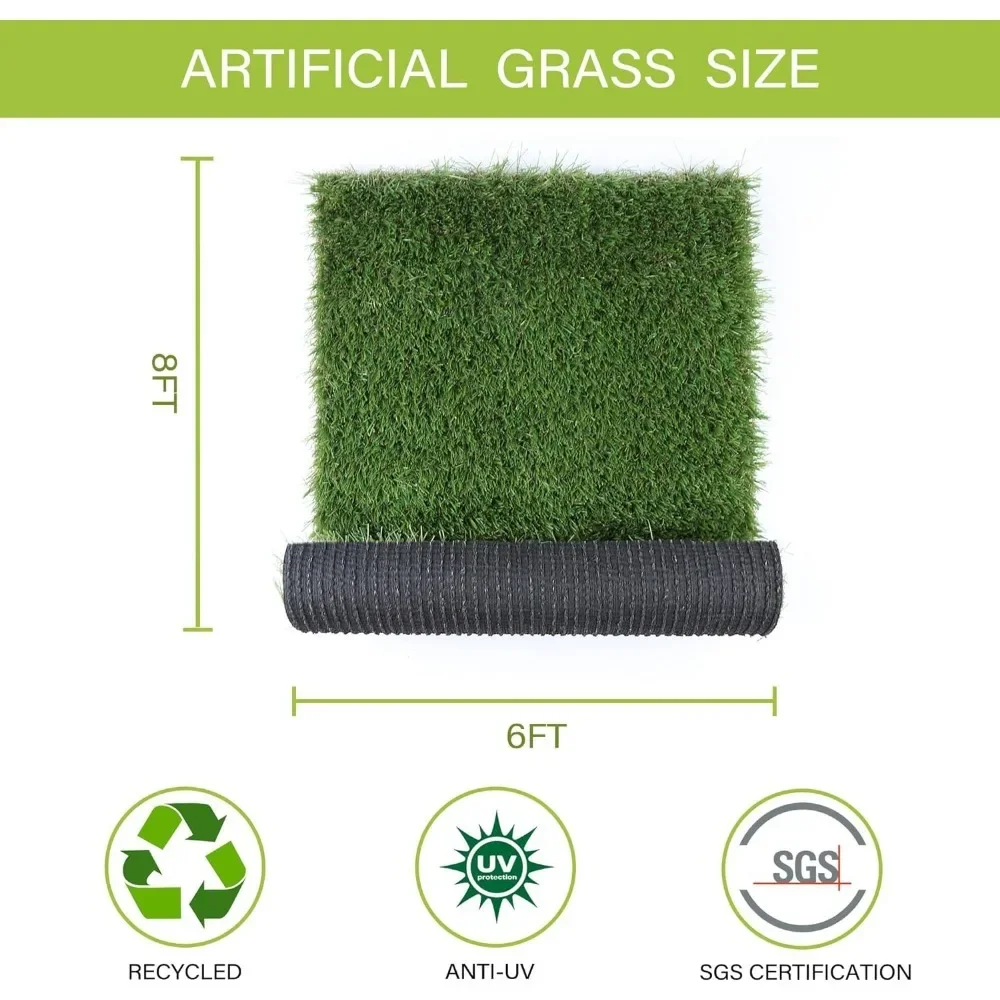 Turf  Grass ,Premium 6x8FT Extra Large, Material  Indoor Outdoor for DogsTurf Grass Pad Fake Grass