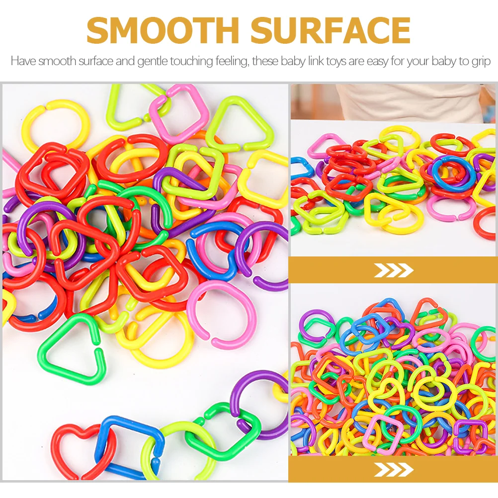 35 Pcs Geometric Chain Buckle Link Toys Baby Ring Fun Stroller Hanging or Pe Rings Links Infant