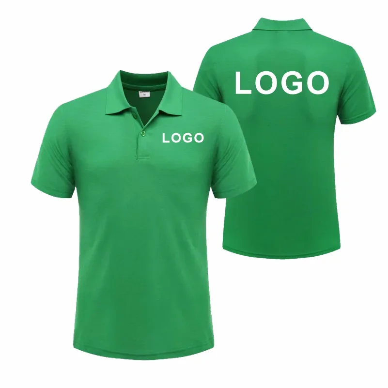 Customized Logo Polo Shirt Casual Company Brand Group Logo Clothing Lapel Short Sleeve Polo Shirts Work Clothes Print Business