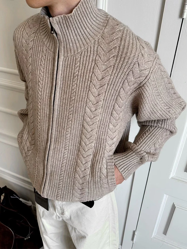 العصرية رجل سليم صالح سترة سترة معطف الخريف الشتاء ملابس خارجية أنيقة للرجال اليومية عادية سستة الياقة المدورة متماسكة بالأزرار #6