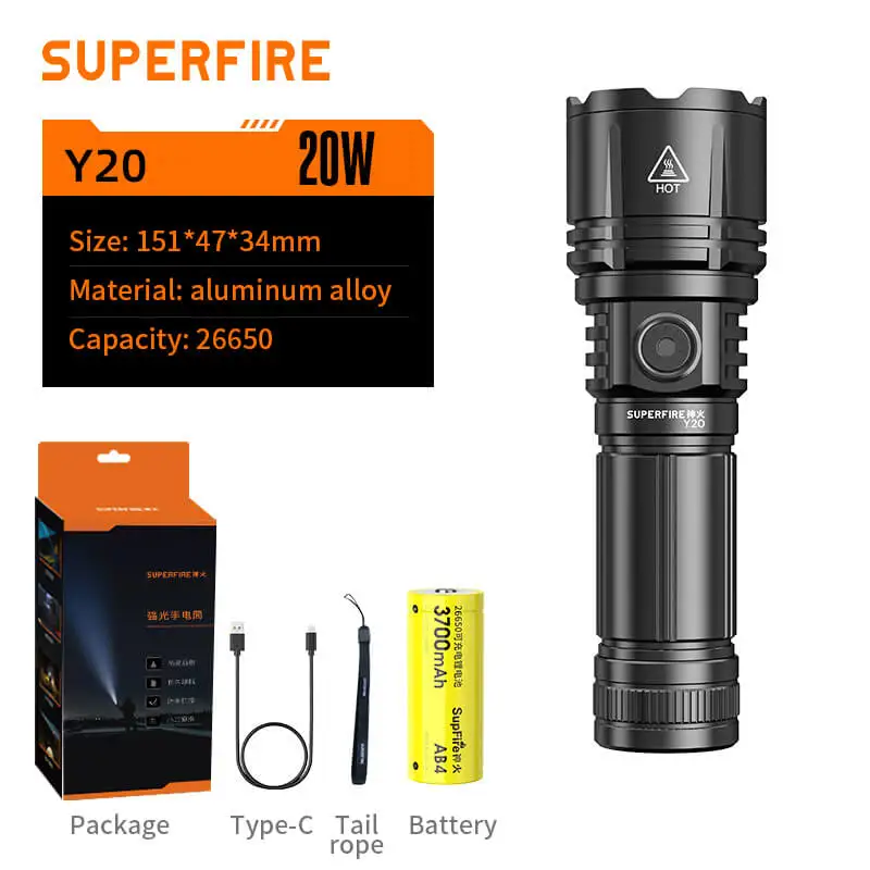 Super fire Y20 super helle LED Zoom Long Shot Taschenlampe