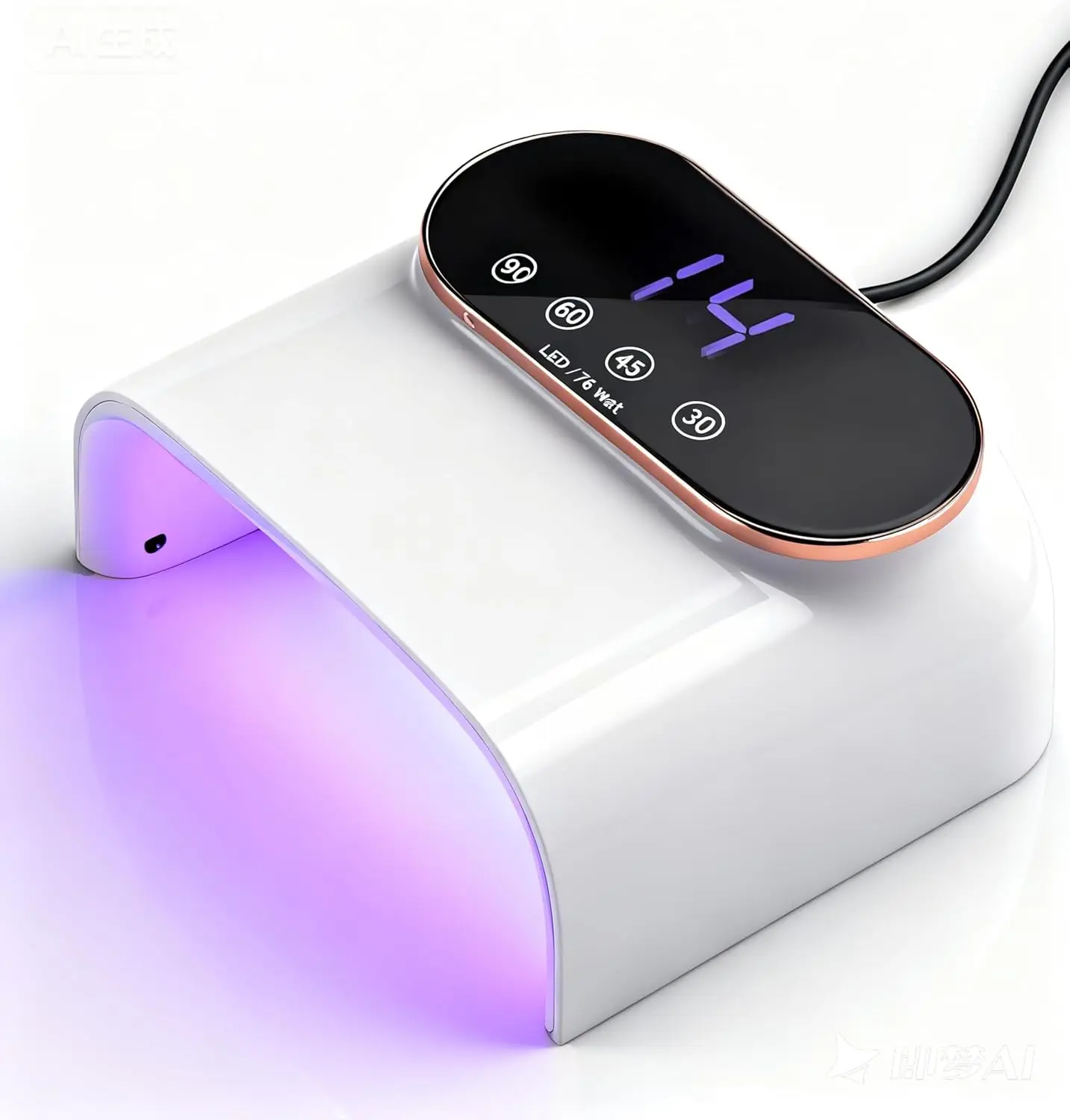 مصباح أظافر LED بالأشعة فوق البنفسجية 76 وات مع 38 مصباح LED، مستشعر ذكي، مؤقت LCD لعلاج طلاء الجل #1