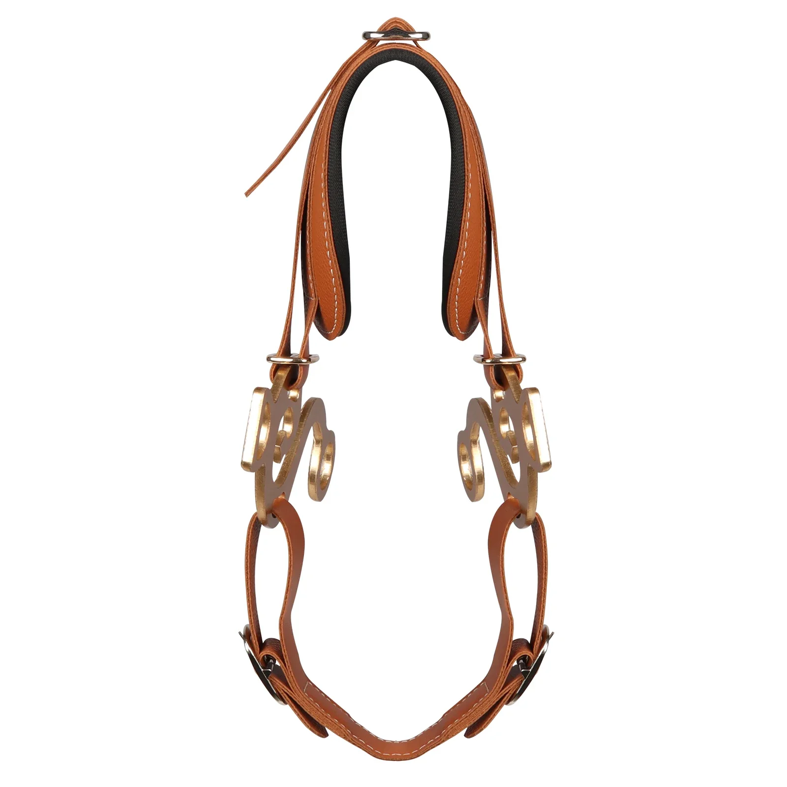 zuobiaoling Horse Bit Bridle Hackamore Brown English Western Nose Curb Chain مبطن معدات حصان قابلة للتعديل
