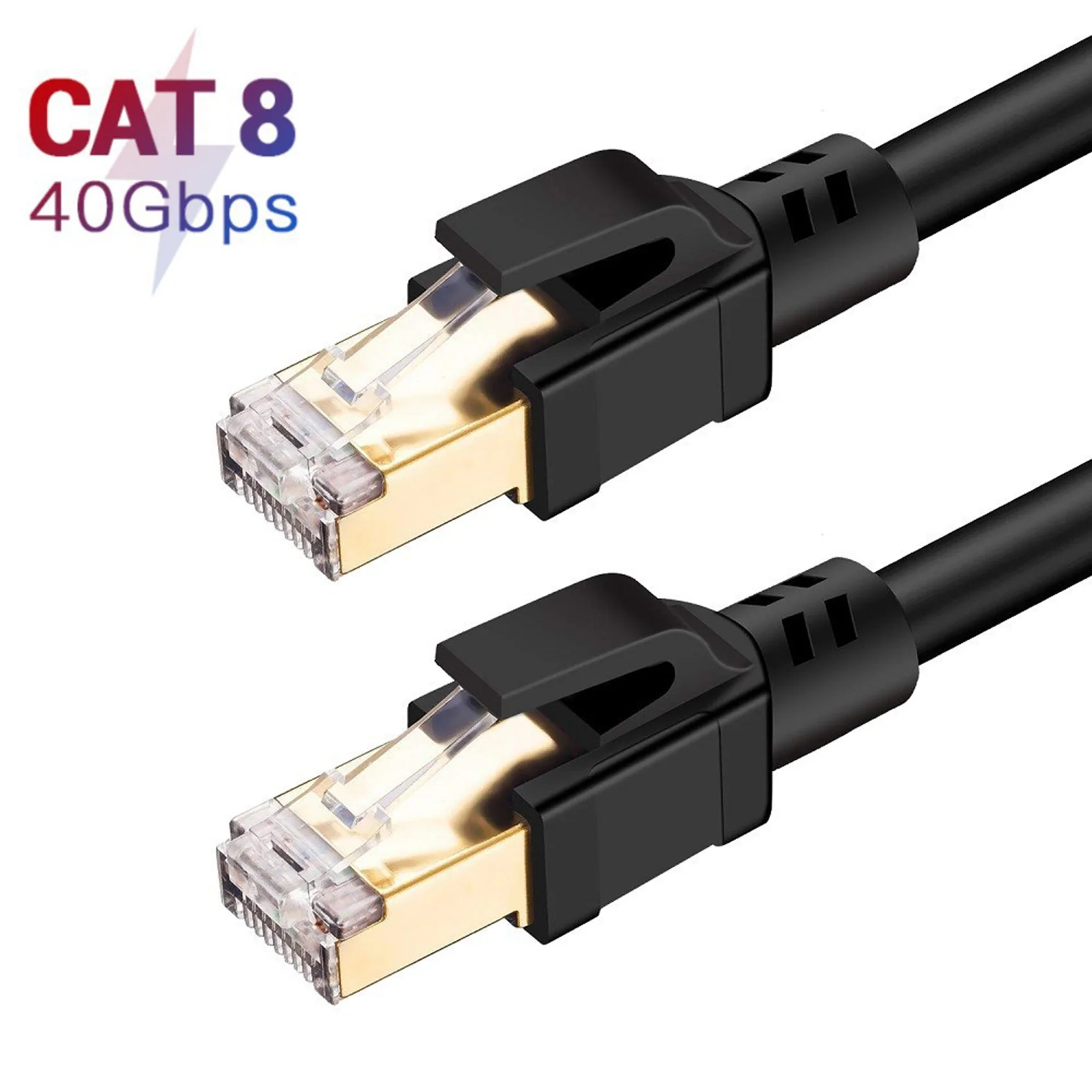 Cat8 Network Cable RJ45 SFTP LAN Patch Cable Twisted Pair Wire Support 25Gbps 2000MHz for Router PC Xbox(1M)