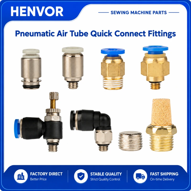 HENVOR Pneumatic Quick Connect Fittings PC Elbow T Y POC SL PL Straight Tee Cross 4-Way Air Tube Connectors
