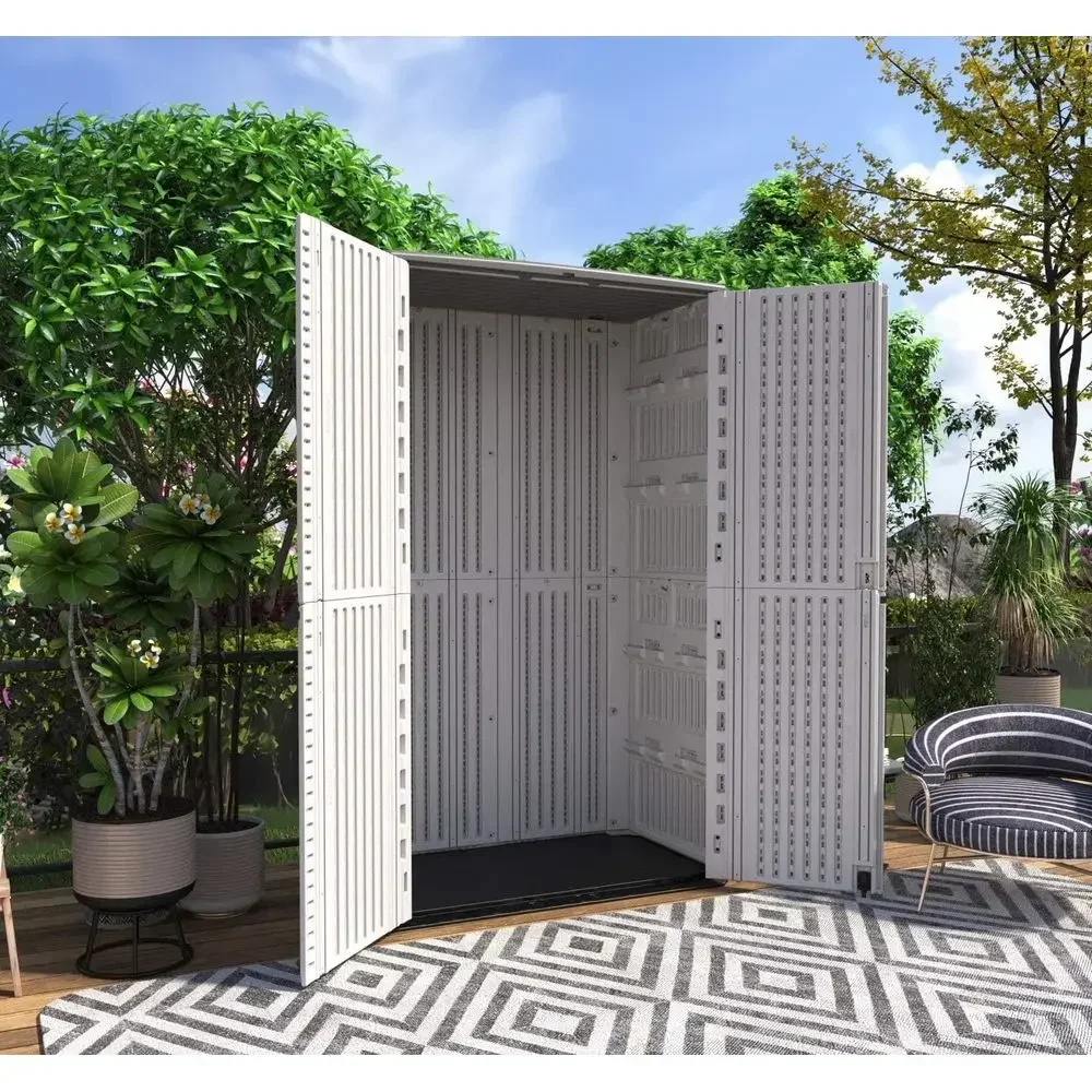 Weather-Resistant Outdoor Storage Cabinet for Patio and Lawn Equipment (White, Tall - 53 cu.ft)