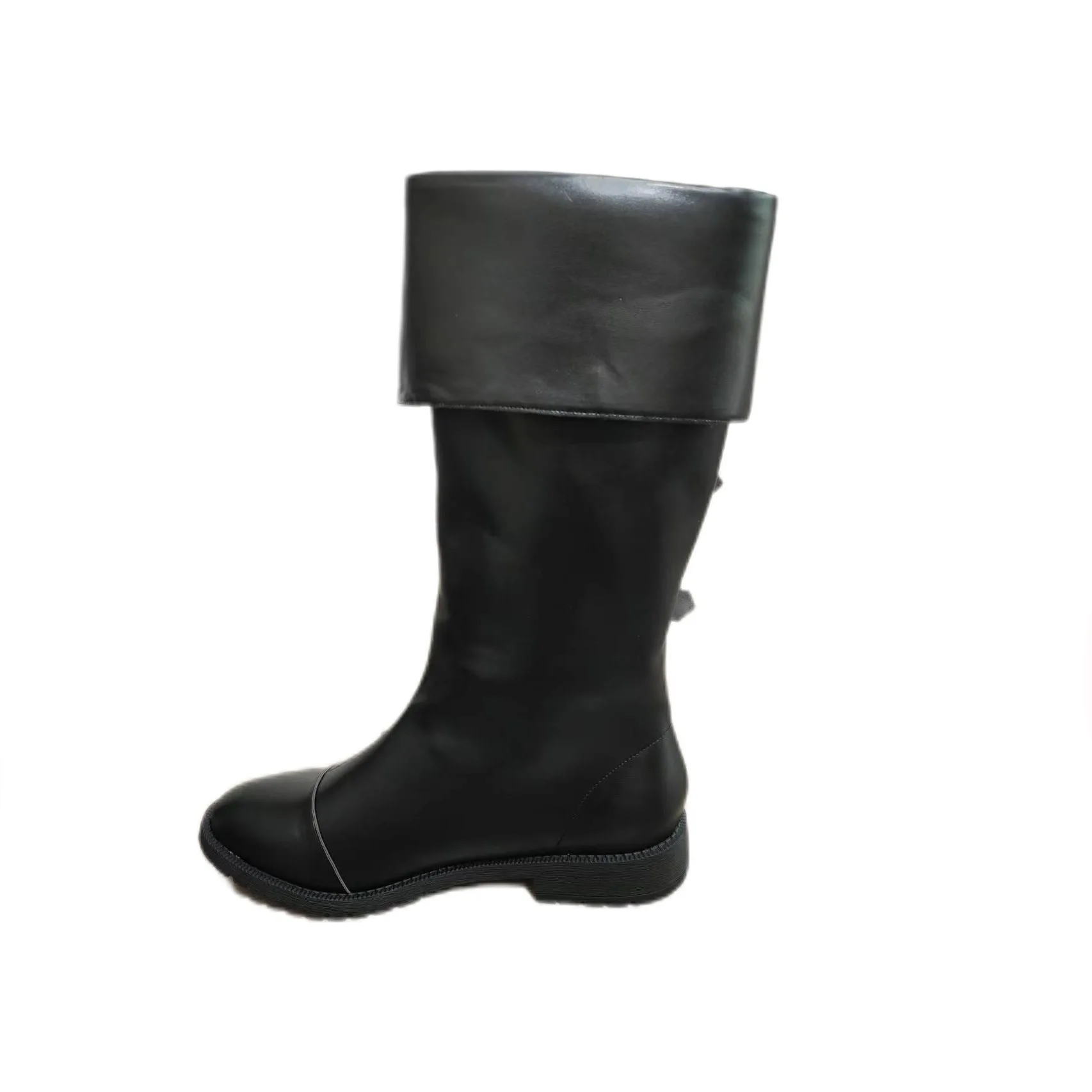 Unisex Vintage Piratenstiefel mit Manschette, vier Schnallen, kniehoch, Steampunk, Halloween, Karneval, Cosplay, Bühnenkostüm, Schuhwerk – Detail 7