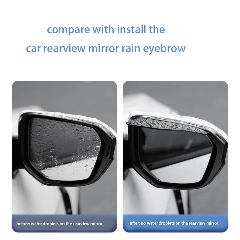 1pair Carbon Fiber Car Rearview Mirror Rain Eyebrow, Sun Visor Shade Cover for Rearview Mirror Protector Clear Vision, Safe Driv