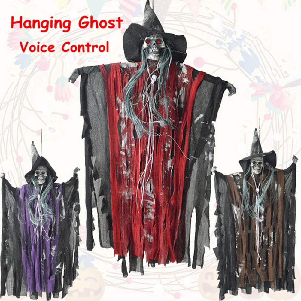 

Sound Activated Hanging Ghost With Flashing Moving Wings Halloween Decorations For Party Haunted Indoor Outdoor