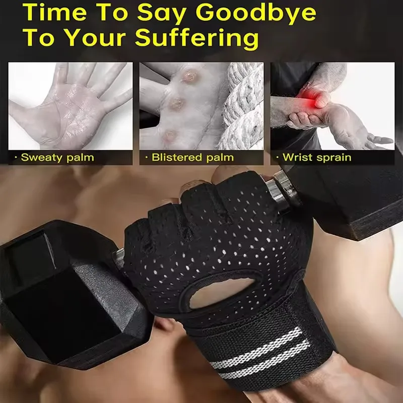 Unisex Half Finger Cycling Gloves Anti-Slip Breathable Gym Exercise Wristband Cycling Accessories for Men And Women image 6