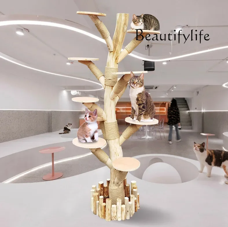 Simulation of large dead tree shape, real trunk, fake tree props, cat climbing, cat supplies decoration