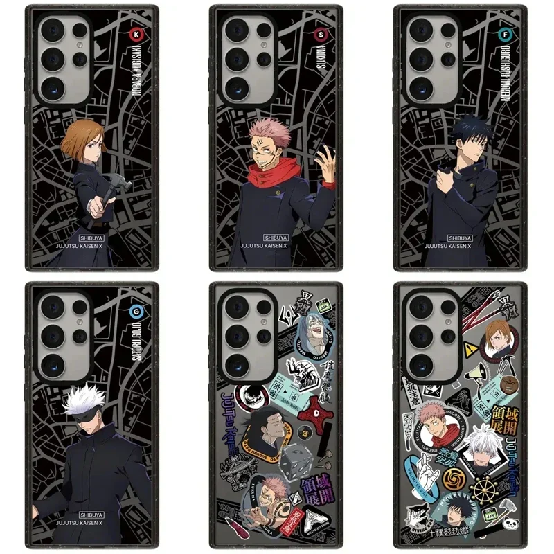 Anime SHIBUYA Black Border Acrylic Case for Samsung Galaxy S22 S23 S24 Ultra S22+ S23+ S24 Plus Cover Protective Shell