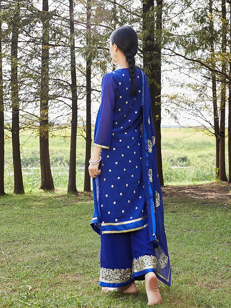 الهند باكستان البنجابية دوباتاس الدعاوى اليومية امرأة بلوزة السراويل وشاح Kurtas ساري أعلى كاتاك مجموعات