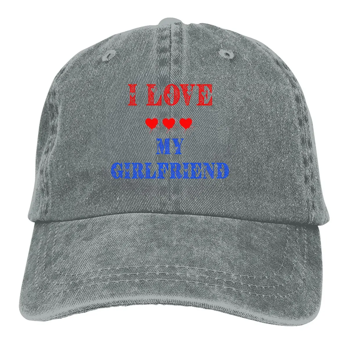 Pure Color Dad Hats Forever Women's Hat Sun Visor Baseball Caps I Love My Girlfriend Peaked Cap