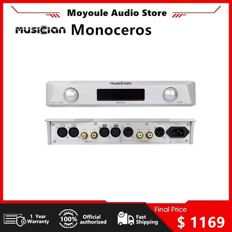 

Musician Monoceros Fully Balanced Class A Power Amplifier XLR RCA R2R Pre Amplifier Stereo Crosstalk HIFI AMP + Remote Control