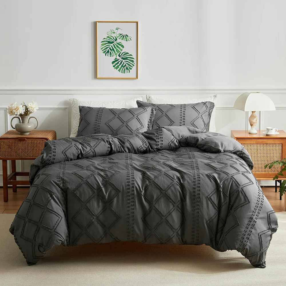 Duvet Cover Bedding Set Twin Full Queen King Size 135x200 Nordic Quilt Cover 240x220 Double Single Rhombus Bed Linen 200x200
