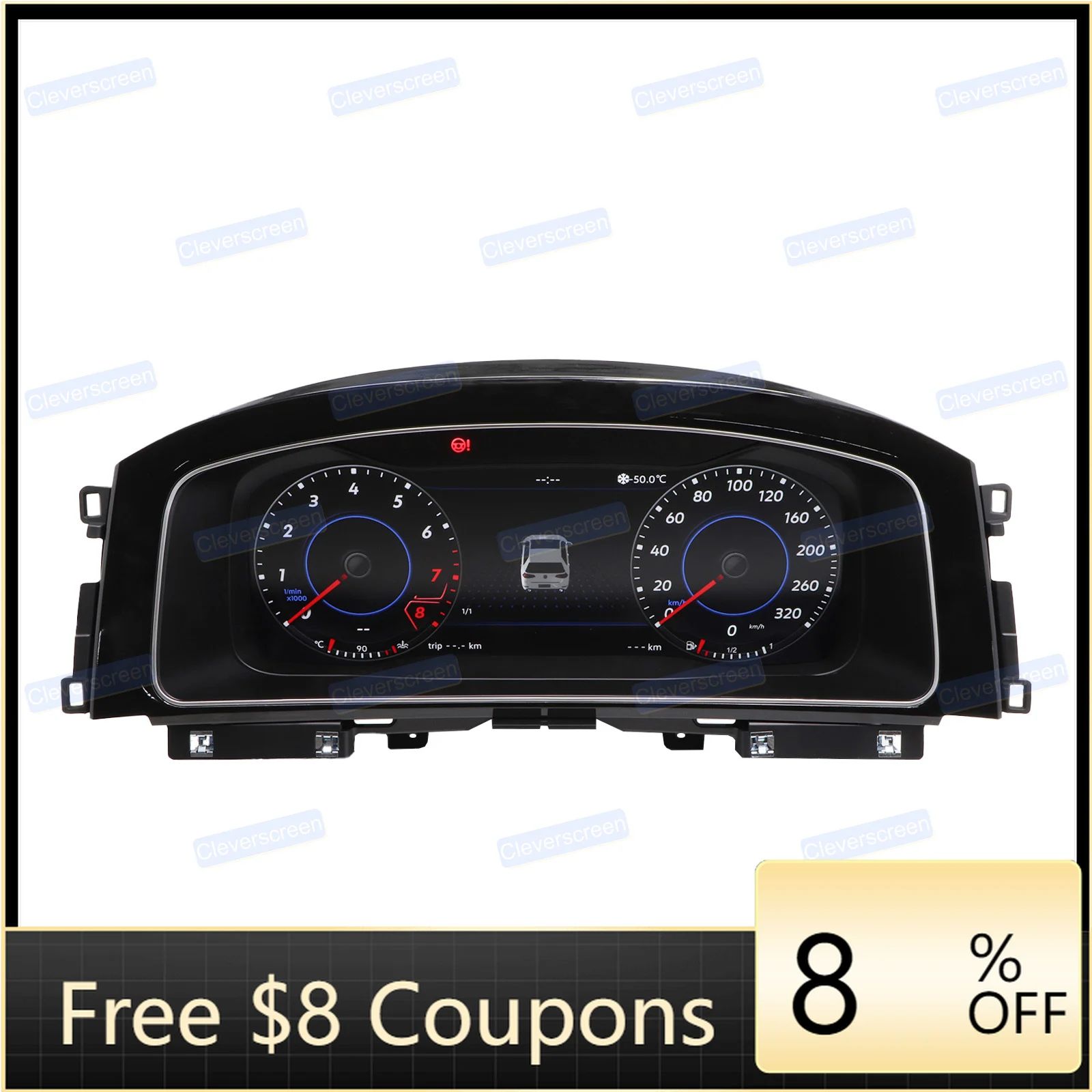 

12.3 Inch Car Dashboard Digital Cluster Virtual Cockpit LCD Screen for Golf 7 7.5 2013-2020 Speed Meter Dashboard
