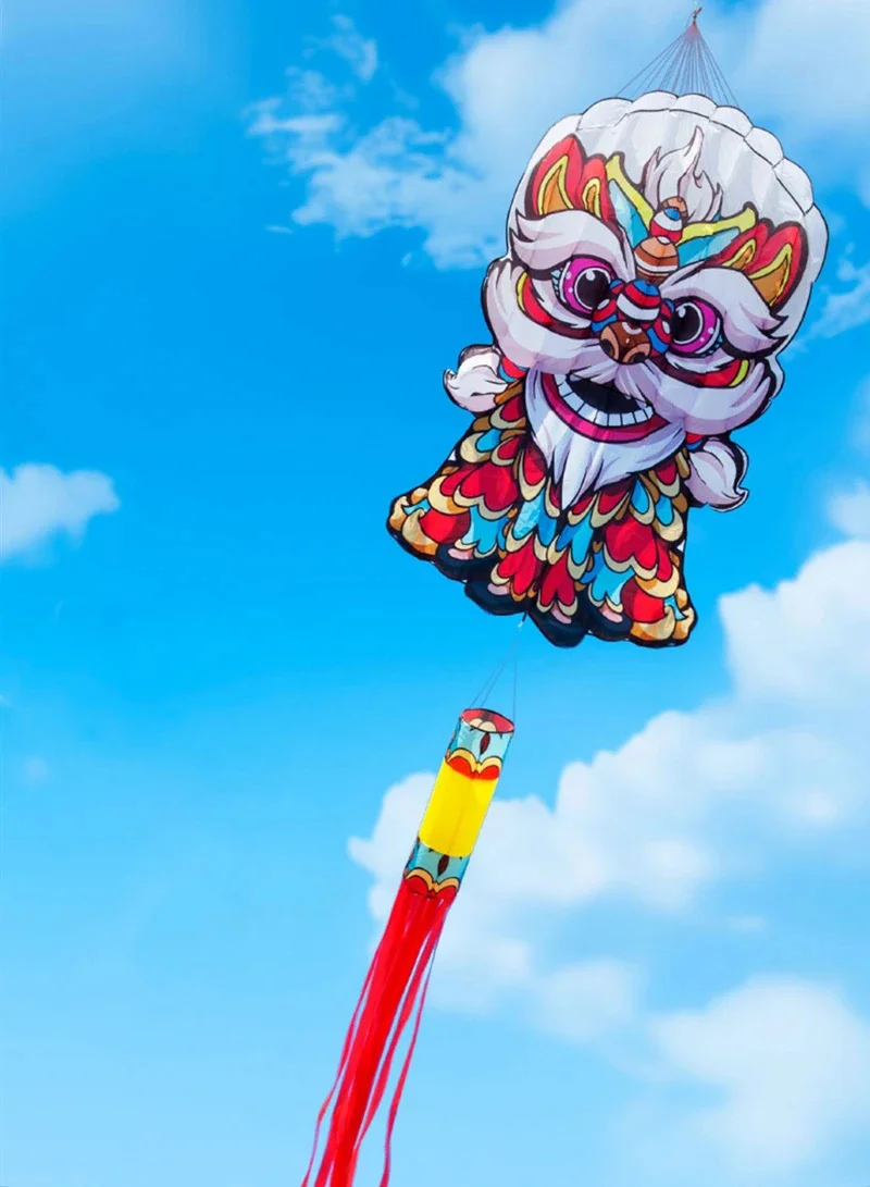 free shipping lion kite flying soft kite for adults kites line traditional kite professional kite flying dragon ripstop parplan