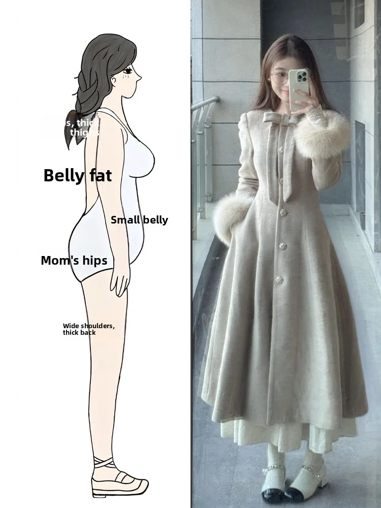 

2025 Winter New Style Women's Woolen Coat Commute Loose Slimming Warmth Large Coat Comfortable Polyester Commute Style