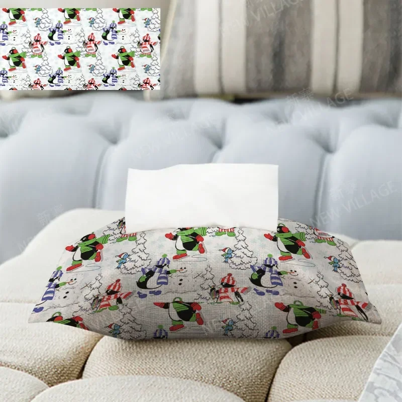 Household Christmas peripheral fabric tissues box car tissue holder tissue cover box textile storage tissue bag dispenser
