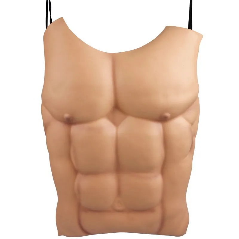 Man Fake Chest Muscle Belly Men Simulation Muscles Masquerade Party Dress Decoration Halloween