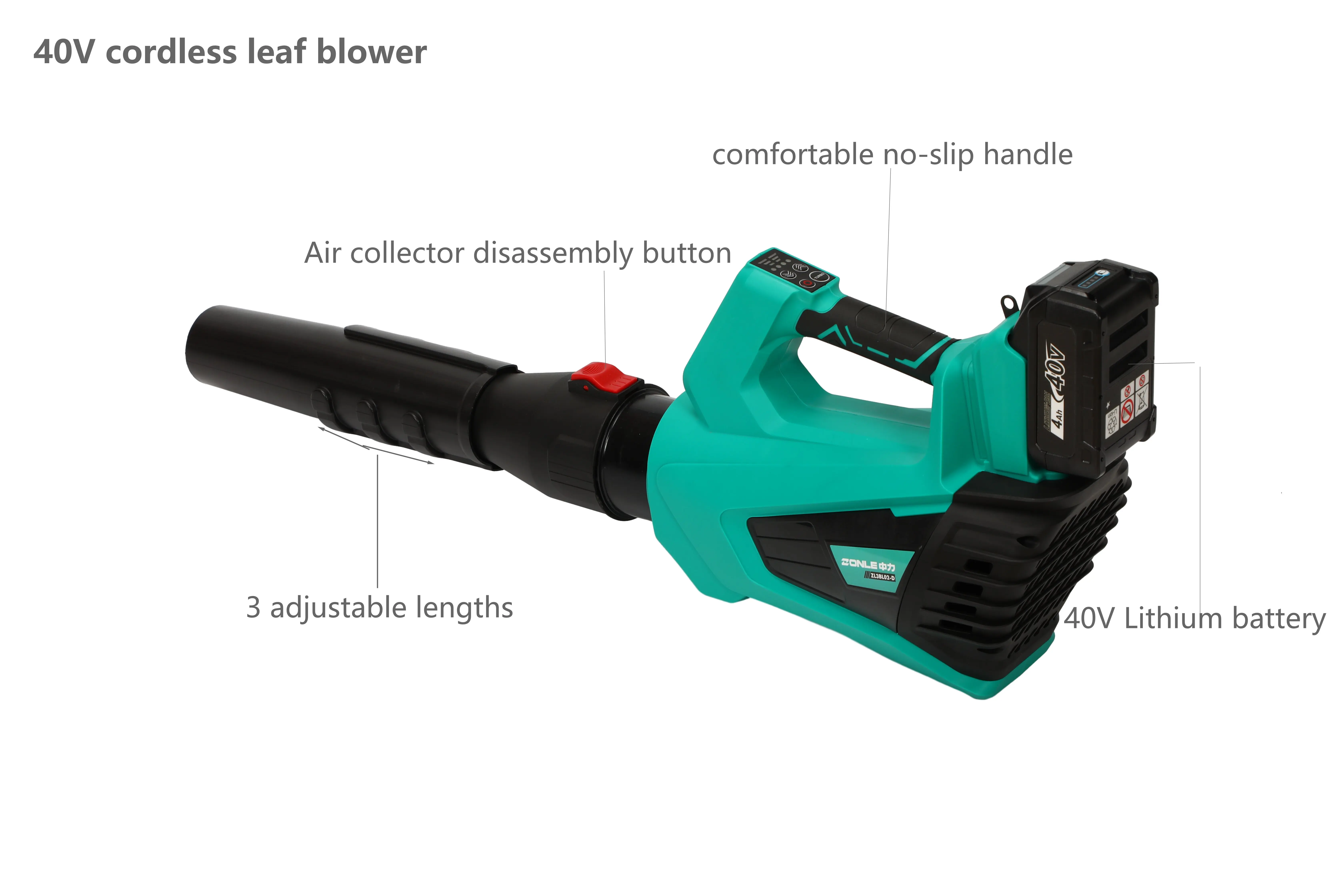 High-Speed Professional 40V Lithium Battery Garden Air Cordless Snow Leaf Blower Good Quality Portable Tool