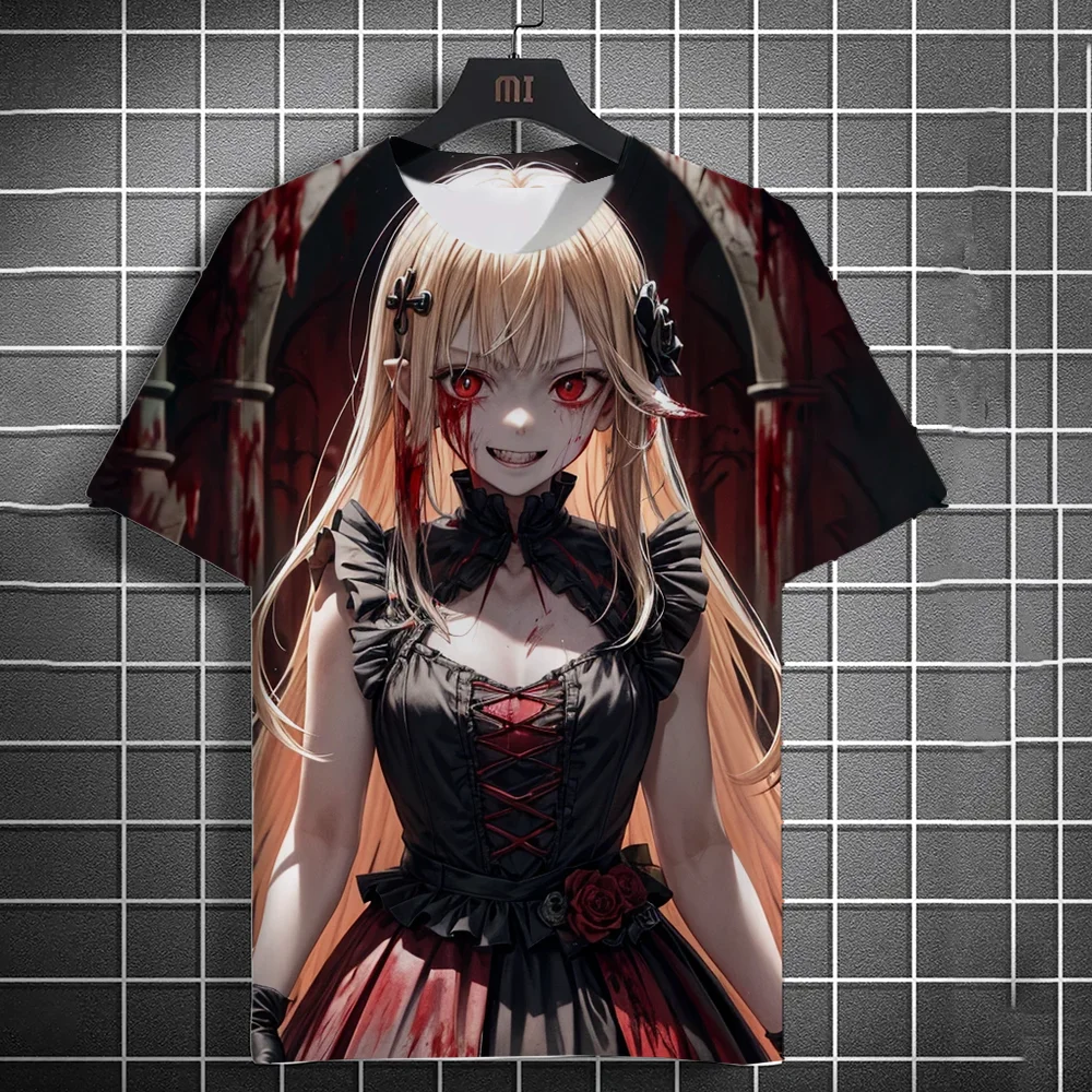 2024 New Men\'s Anime Vampire Girl Graphic T-Shirts 3D Print T Shirt Man/Women Short Sleeve Tee Fashion Kid Y2k Top Mens Clothing