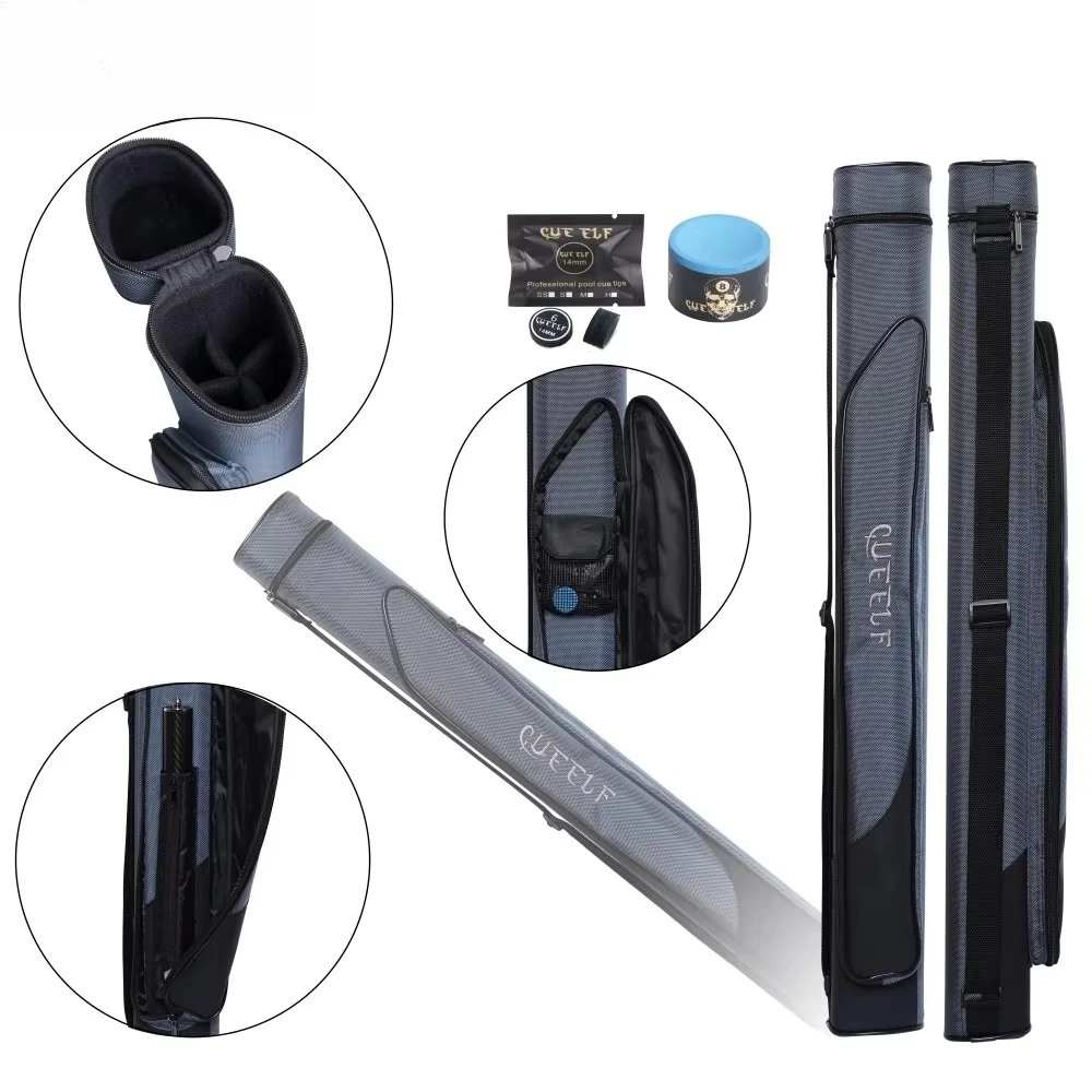 

Fashionable Grey 2B2S Pool Cue Case 2x2 Holds 2 Sticks with Shoulder Strap Soft Billiard Cue Sling Bag