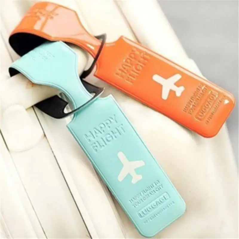

Creative Baggage Suitcase Holder Boarding Tags Portable Solid Color Luggage Tag Label Travel Accessories