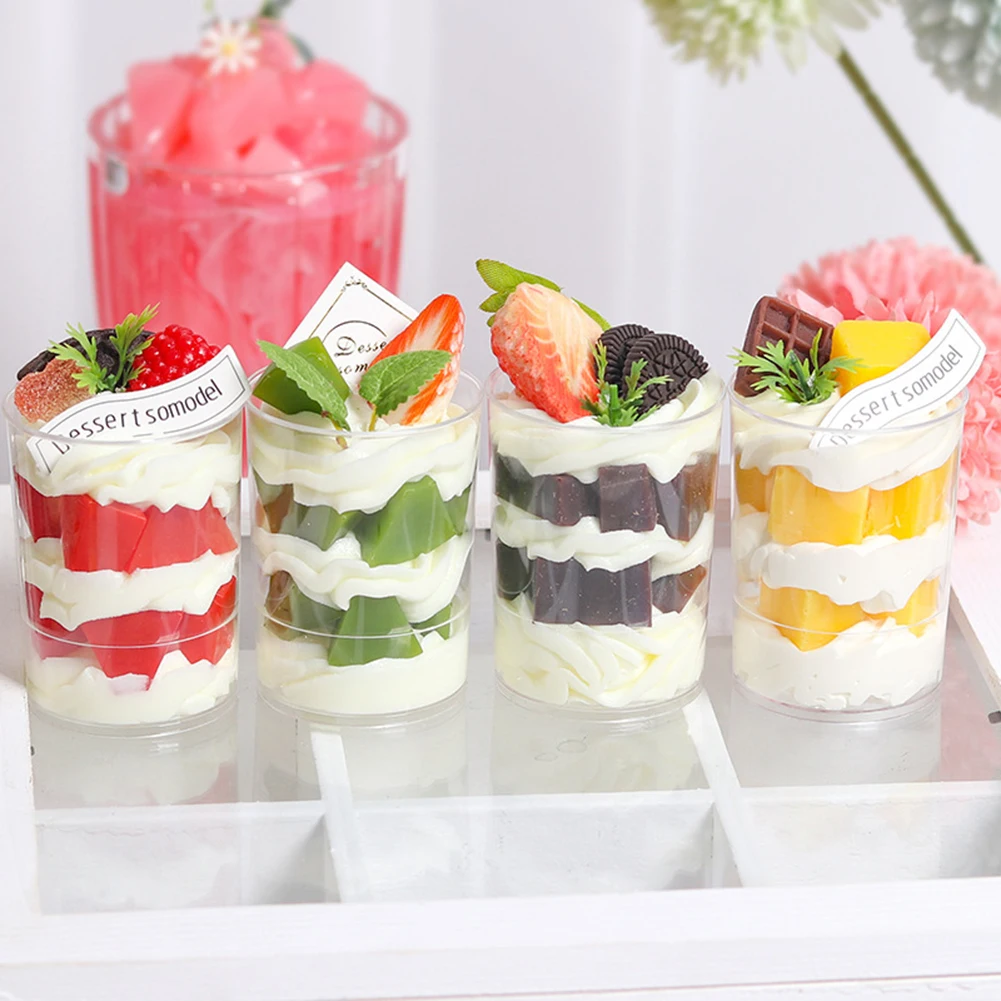

1pcs Simulated Yogurt Fruit Cup Cake Model Cake Pastry Cake Cup Ornaments Tea Table Photography Decoration Display