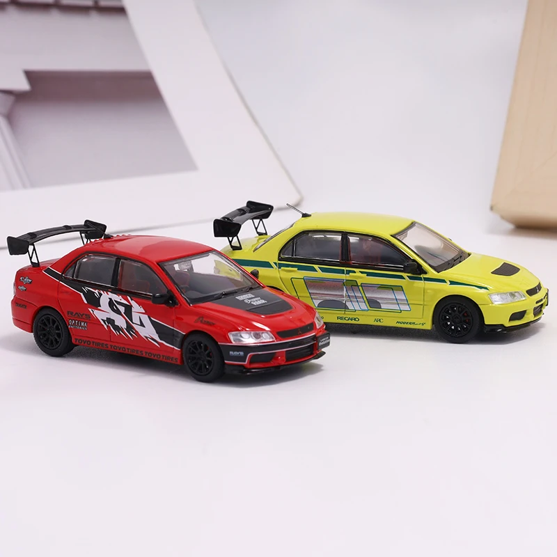 รถแข่งโลหะผสมสเกล 1/64 รุ่น Speed GT Lancer Evolution EVO IX ของเล่นรถจำลองขนาดเล็กสำหรับเด็ก