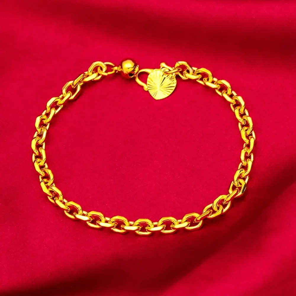 Forever Love Carve Love Heart Bracelet Exquisite Gold Good Luck Bangle Luxury Fortune Fashion Jewelry Women