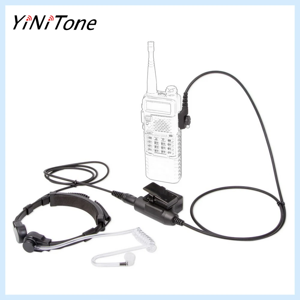 

Walkie Talkie Radio 7.1mm Telescopic Throat controlled Microphone Headset with U94 PTT Adapter For Hytera PD780/780G/700/700G/58