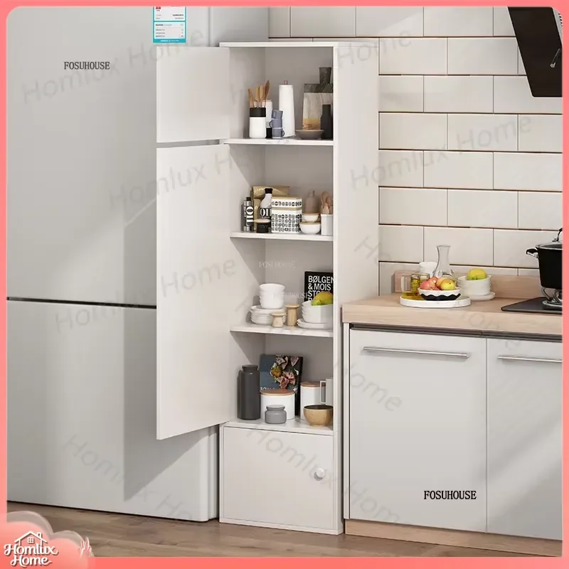 Modern Multilayer Vertical Kitchen Cabinets Wooden Storage Cabinet for Tableware Tea Set Living Room Home Organization