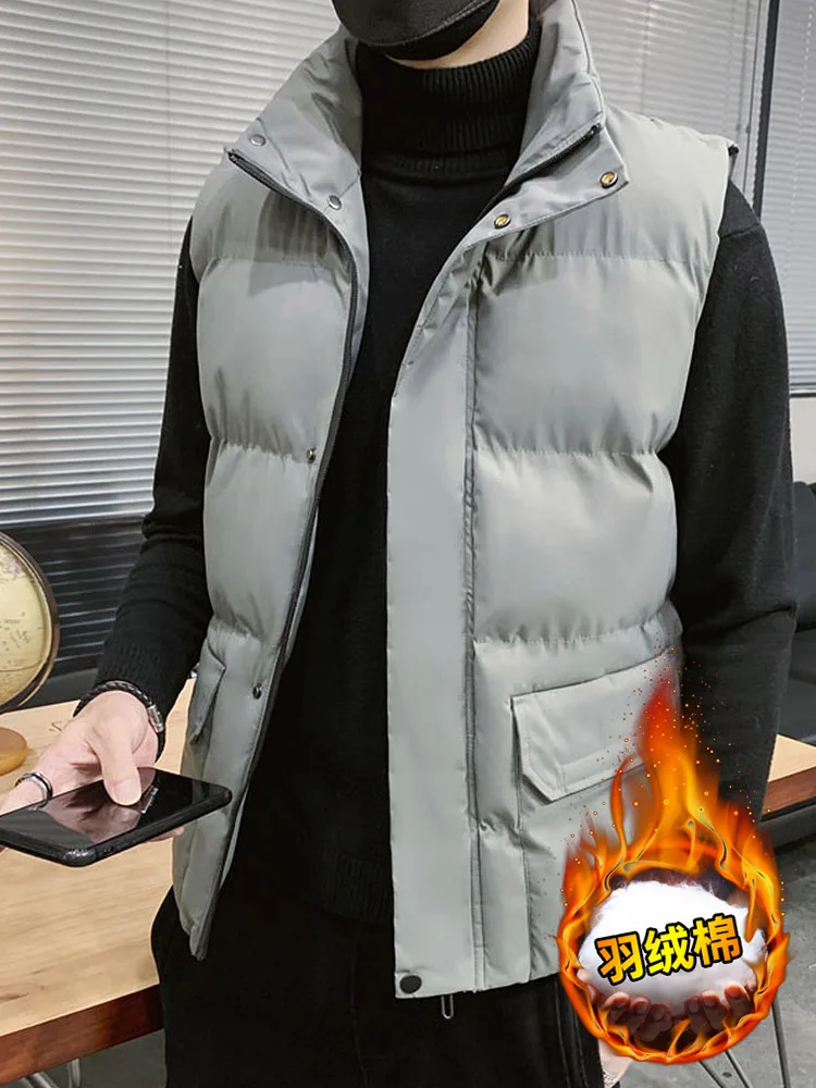 

Men's Cotton Vest Winter Thiened Casual Stand Collar Svel Jaet Outerwear Faionable And Haome New Arrival