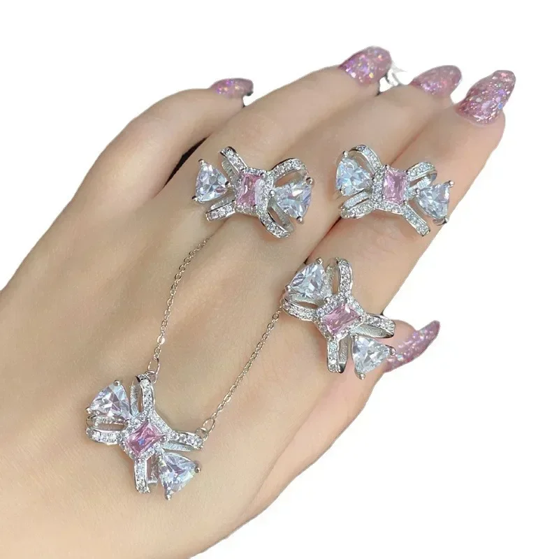 MDL مويسانيتي StyleBrilliant قطرة الماء الزركونيوم مفهوم المتخصصة القوس الشهيرة بطيئة الأقراط الإناث الحشرات حلقة مفتوحة