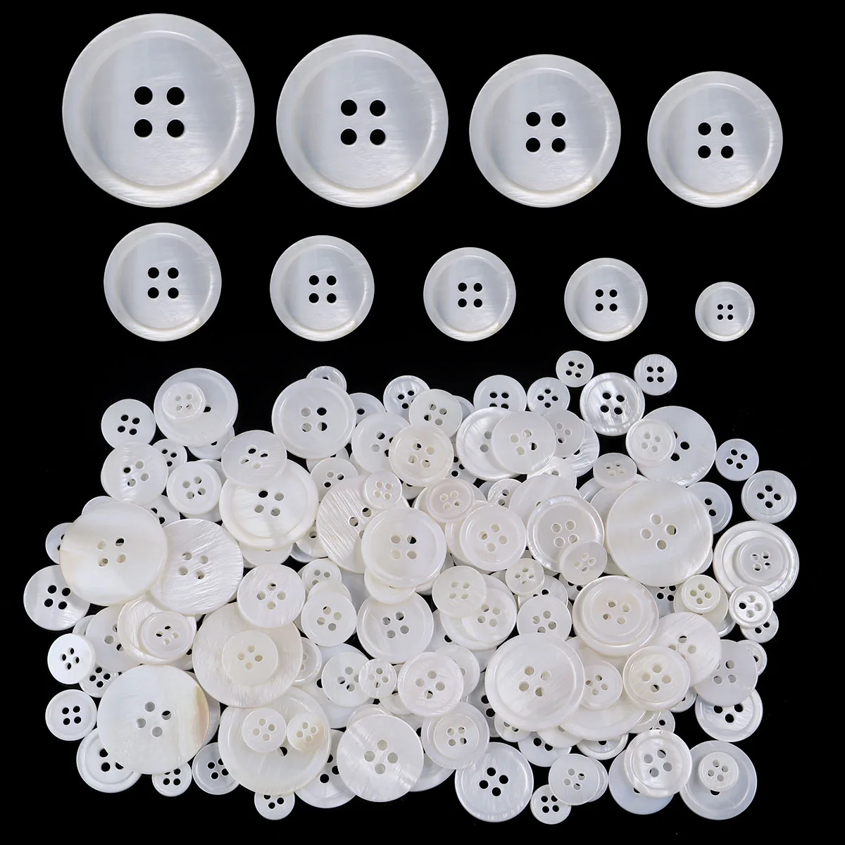 5-20Pcs/Lot 9-25mm White Natural Shell Buttons 2/4 Holes Round Shell Sewing Accessories For Clothing Shirt DIY Crafts Materials