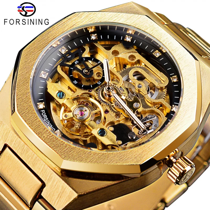 Official brand of free shippingHigh-End Hollow Automatic Mechanical Men's Waterproof Tourbillon Watch New