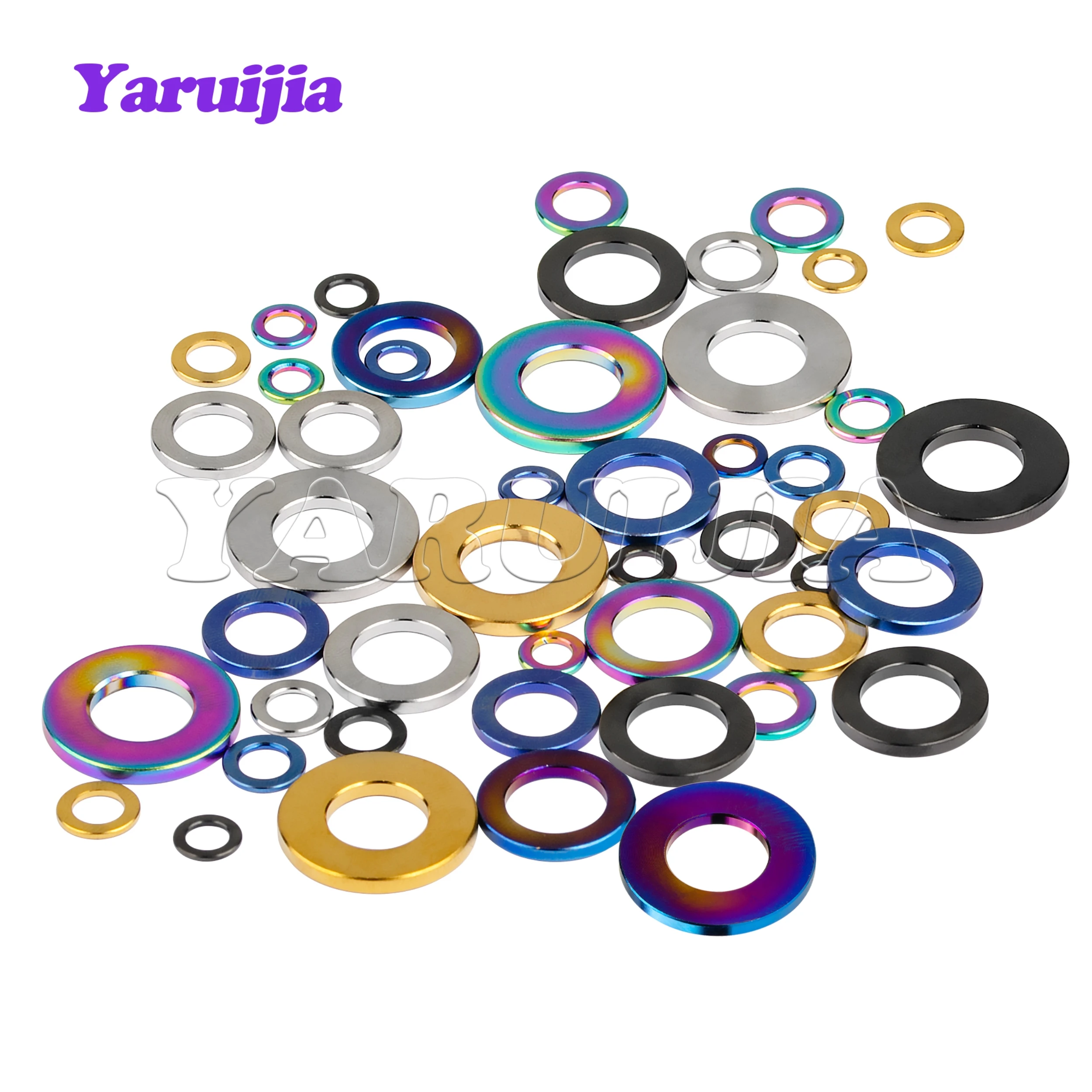 Yaruijia Titanium M3/M4/M5/M6/M7/M8/M10/M12/M14 Titanium Spacer Washer for DIN912 Bolt Screw Bicycle Motorcycle Parts