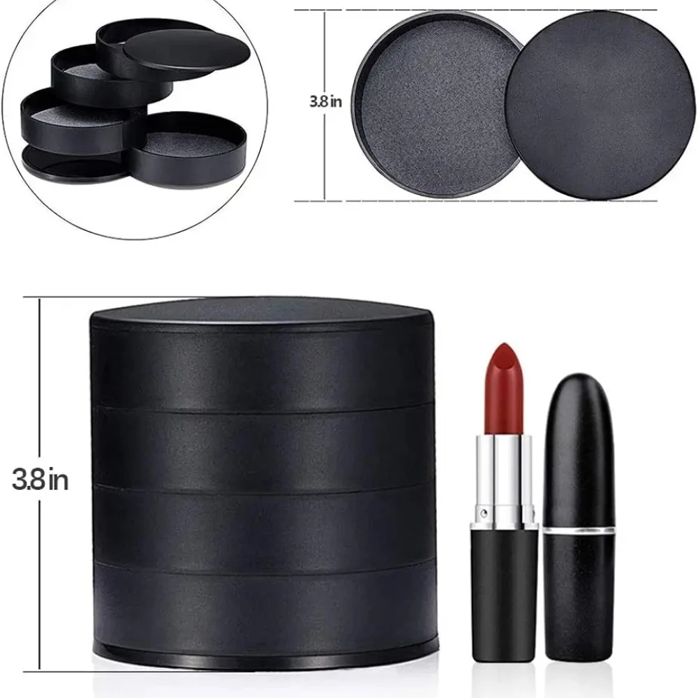 5 Layers Rotating Jewellery Storage Box Women Necklace Desk Organizer Earring Holder Travel with Lid for Ring Bracelet Storage