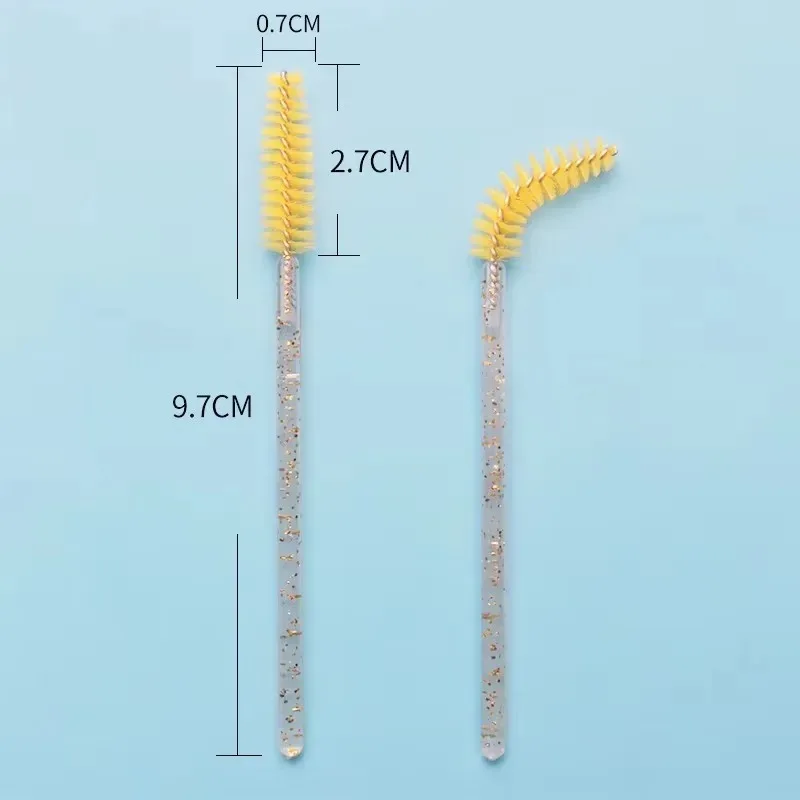 Brosses à cils jetables en cristal, baguettes de Mascara, peigne à paillettes, bobines, Micro applicateurs de maquillage, 50 pièces