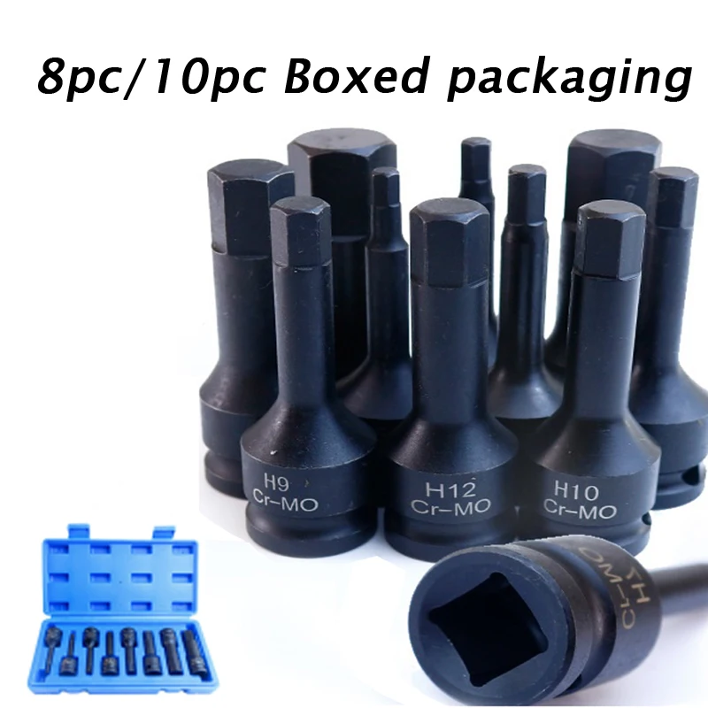 Conjunto de Soquete Hexagonal para Ferramentas Manuais Mecânicas Manga de Chave de Fenda h5 h6 h7 h8 H10 H12 H14 H16 H17 H19 Pcs 10 Pcs