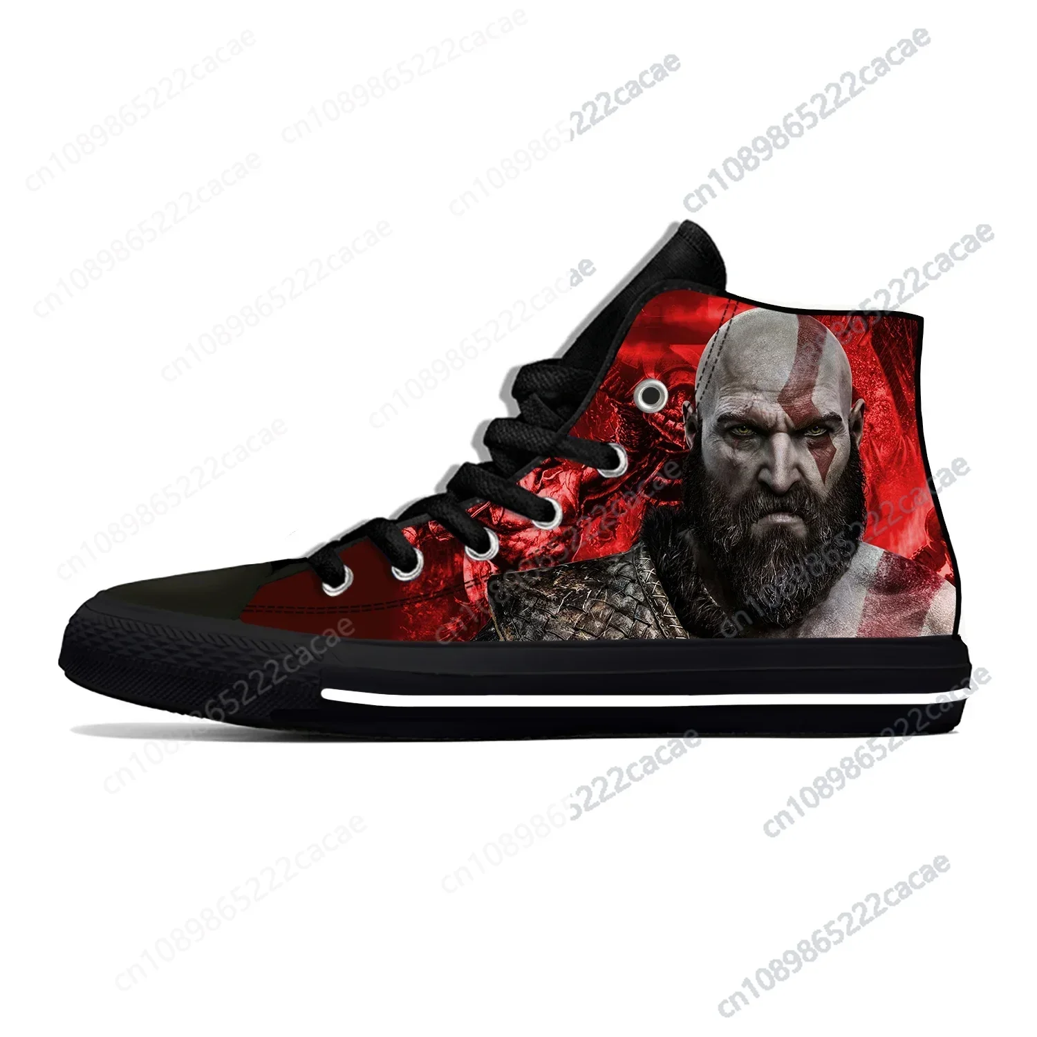 

Anime Cartoon Game Manga Comic God of War Kratos Casual Cloth Shoes High Top Lightweight Breathable 3D Print Men Women Sneakers